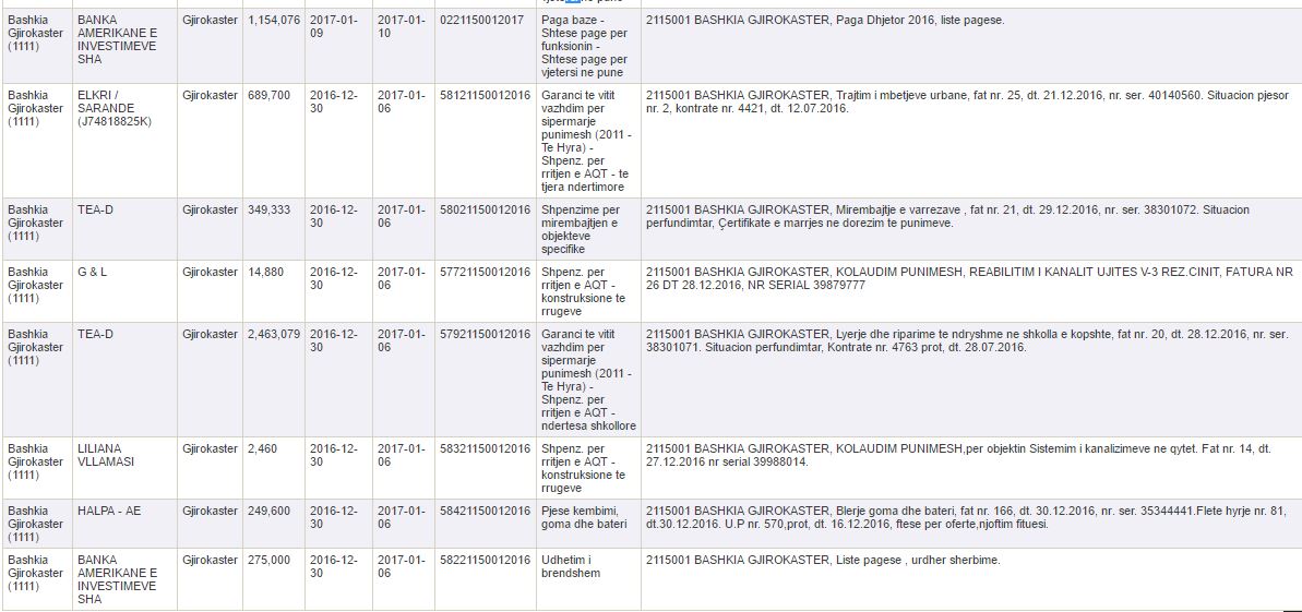 Si i shpenzoi Bashkia Gjirokastër 142 milionë lekë gjatë muajit Janar 2017 (Tabelat)
