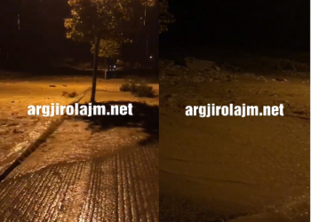 Moti i keq në Gjirokastër, shihni vërshimin e përroit të Çullos (VIDEO)