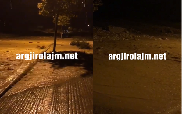 Moti i keq në Gjirokastër, shihni vërshimin e përroit të Çullos (VIDEO)