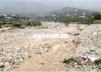 ‘Tërbohet’ përroi i Çullos në Gjirokastër, shihni pamjet (VIDEO)