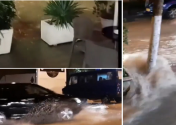 Përmbytet Saranda, ja çfarë po ndodh në rrugët e qytetit (VIDEO)