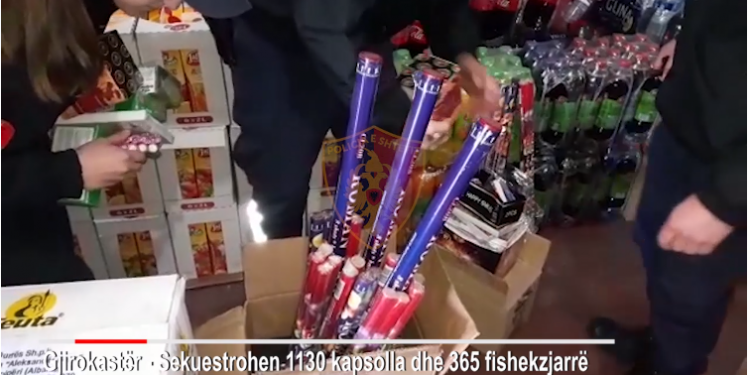 Gjirokastër, policia sekuestron kapsolla dhe fishekzjarre, por fsheh emrin e supermarketit (VIDEO)