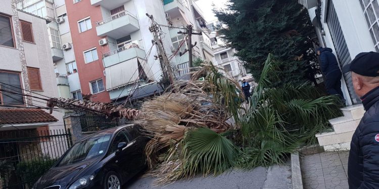 Tmerr në Tiranë, era e ‘çmendur’ bën dëme të mëdha (VIDEO)