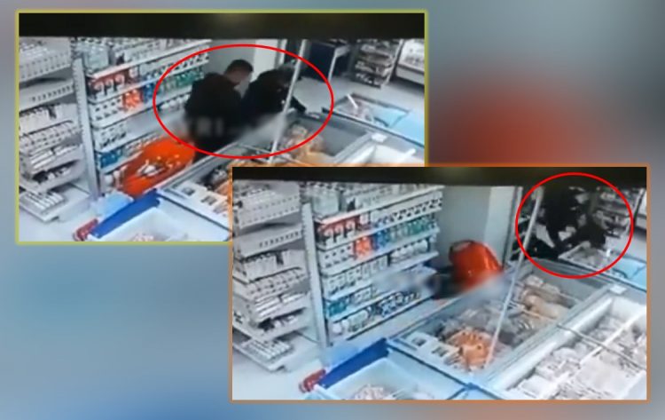 Paniku nga tërmeti, burri shtyn gruan në supermarket dhe ia fut vrapit (VIDEO)