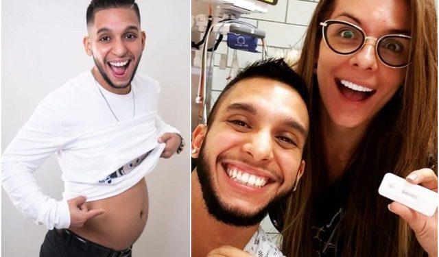 Çift i pazakontë! Burri është shtatzënë në muajin e 8-të