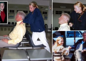 Dalin FOTOT e sikletshme: Një prej vajzave të orgjive të Epstein, i bën masazh Bill Clinton