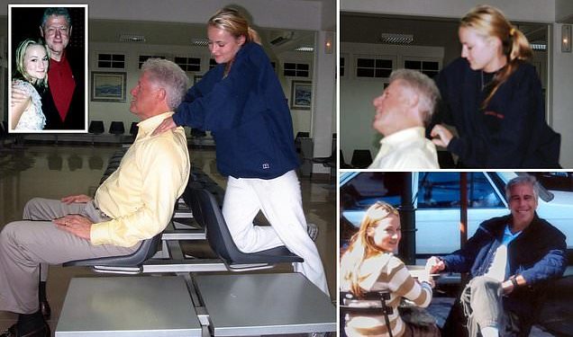 Dalin FOTOT e sikletshme: Një prej vajzave të orgjive të Epstein, i bën masazh Bill Clinton