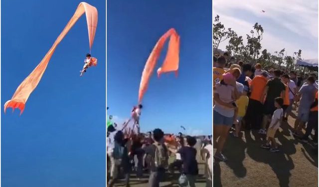 3-vjeçarja ngatërrohet me bishtin e balonës dhe përfundon në ajër, video kthehet virale (VIDEO)