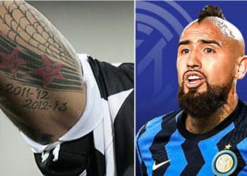 Vidal tek Interi me tatuazhin e Juves në lëkurë