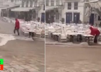 Pamje të frikshme, shihni çfarë bën cikloni në Greqi (VIDEO)