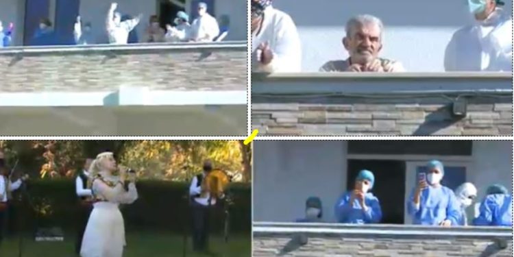 Të bashkuar kundër Covid/Ansambli i Këngëve dhe Valleve dhuron momente shplodhëse për mjekët dhe pacientët në spitalin Covid-2 (FOTO)