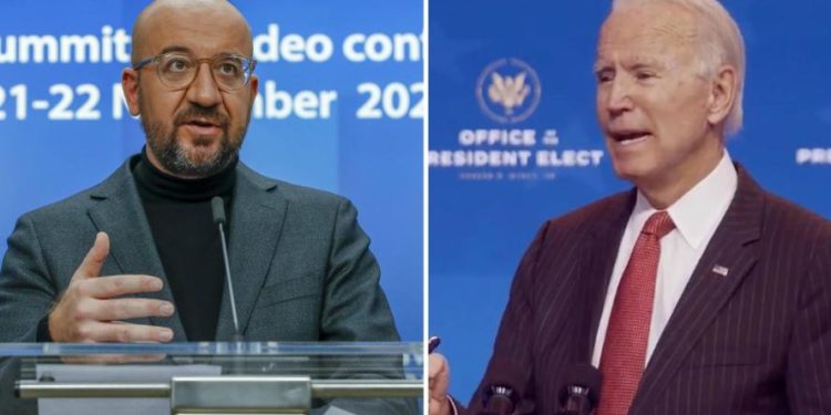 Charles Michel fton Biden në samitin BE27