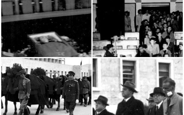 Dalin fotot e rralla/ Kur Enver Hoxha dhe udhëheqja e lartë komuniste, bënin homazhe dhe merrnin pjesë në ceremoninë mortore të Nako Spiros