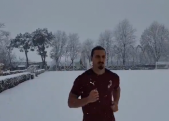 Ibrahimovic stërvitet në borë: Provo të më ndalosh!
