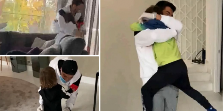 Suarez surprizon fëmijët, 18 ditë pa i takur prej infektimit me COVID
