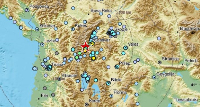 Tërmet i fuqishëm në Maqedoninë e Veriut, lëkundjet ndihen edhe në Shqipëri