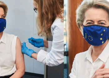 Ursula von der Leyen merr dozën e parë të vaksinës kundër COVID-19