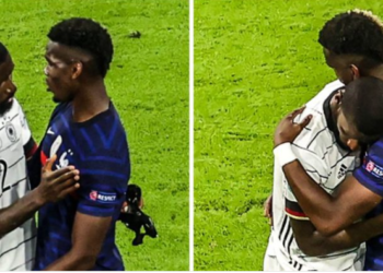 E kafshoi gjatë ndeshjes, Pogba fal dhe përqafon lojtarin kundërshtar