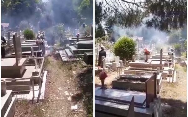 Bie zjarr në varrezat publike të Gjirokastrës