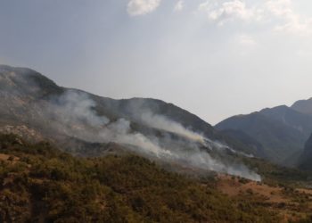 Zjarr në fshatin Zhulat të Gjirokastrës