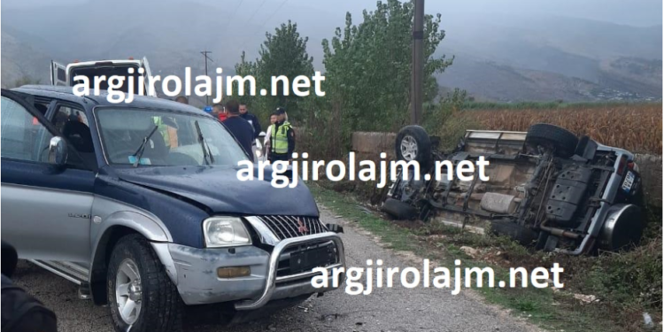 Aksident i frikshëm në Libohovë, fuoristrada përfundon në kanal, një i plagosur (FOTO)