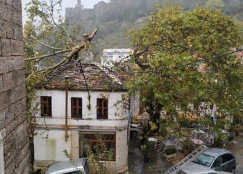 Gjirokastër, moti i keq rrëzon një pjesë të rrapit në Klubin e Gjuetarëve. Historia e lokalit që s’ka ndryshuar emër prej 74 vitesh (FOTO)