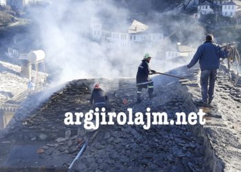 Zjarr në Gjirokastër, flakët përfshijnë një banesë në “Dunavat” (FOTO)