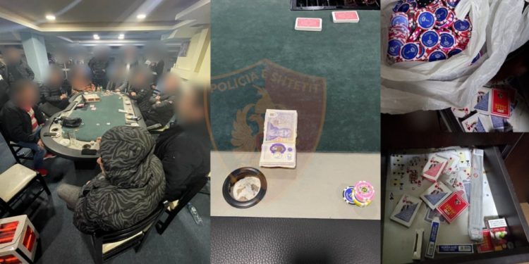 Mijëra paund, euro, çipsa e lekë, arrestohen 17 persona në Fier