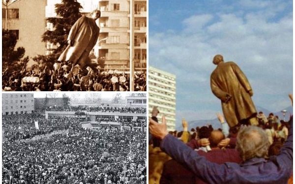 Gazetari rrëfen rrëzimin e bustit të Enver Hoxhës: Nexhmija e fshehur në Dajt nga frika, si tentoi ministri të ulej me helikopter mbi turmë