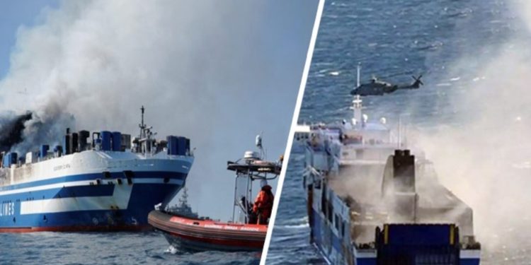 Zjarri në tragetin e linjës Igumenicë-Brindisi, vijon operacioni për kërkimin e 12 të zhdukurve. Ndihmon edhe pala shqiptare (VIDEO)