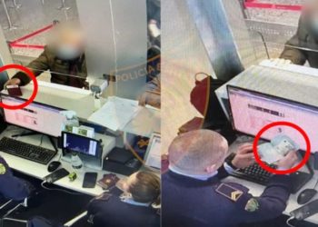 Korrupsioni në kufi/ Udhëtari i fut 20 euro policit brenda pasaportës, kamerat e sigurisë fiksojnë gjithçka