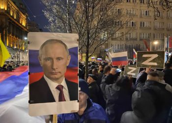 Serbët ‘lënë nam’ në sytë e gjithë botës, dalin në protesta për mbështetjen e të çmendurit Vladimir Putin (VIDEO)