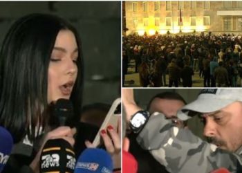 “Je i pandalshëm dhe i paprekshëm”, vajza vlerëson Ramën në protestë, i heqin menjëherë fjalën: Ik, ik, ik…