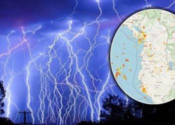 Shqipëria “bombardohet” nga rrufetë, ku janë “zonat e kuqe”