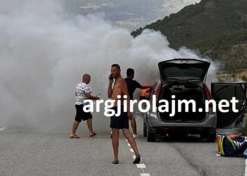 Merr flakë makina në rrugën Kardhiq-Delvinë (FOTO)