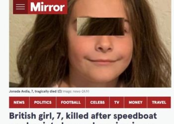 Mediat britanike për vdekjen tragjike të Jonadës në plazhin e Potamit: U godit nga skafi i policit