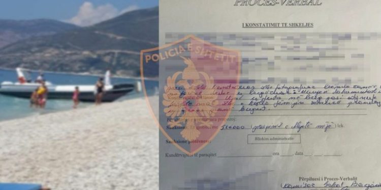 Polica bllokon gomonen që doli në breg në Borsh, gjobë të majme drejtuesit