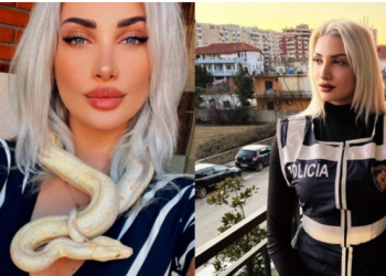 Policja shqiptare me gjarpër: Jam e virgjër sepse jam e pamartuar