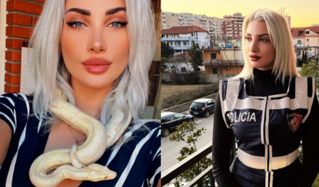 Policja shqiptare me gjarpër: Jam e virgjër sepse jam e pamartuar