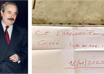 Letra që u la mbi varrin e Falcone pas arrestimit të bosit të Cosa Nostra