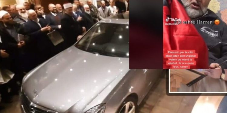 Hoxha që mori dhuratë Mercedesin luksoz, shfaqet duke përdhosur flamurin kombëtar: Është leckë, nuk adhurojmë zogj…