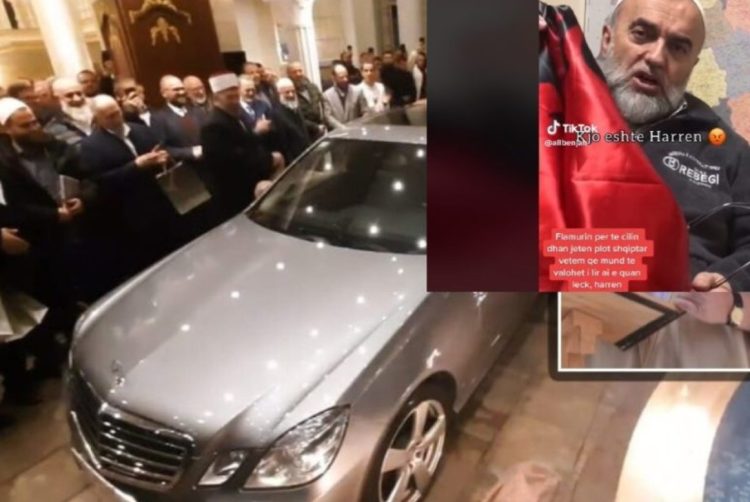 Hoxha që mori dhuratë Mercedesin luksoz, shfaqet duke përdhosur flamurin kombëtar: Është leckë, nuk adhurojmë zogj…