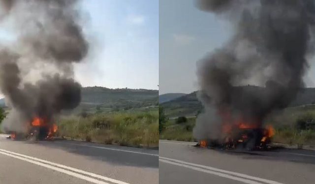 Mallakastër, makina merr flakë në ecje