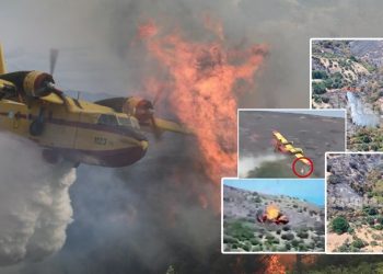 Tragjedi në Greqi/ Rrëzohet avioni zjarrfikës me 2 pilotë në bord (VIDEO)
