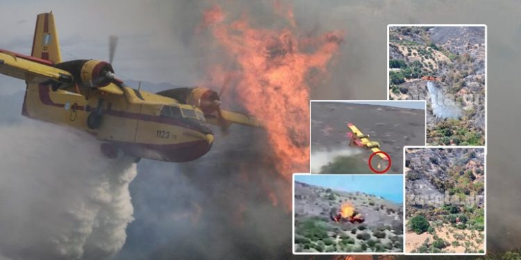 Tragjedi në Greqi/ Rrëzohet avioni zjarrfikës me 2 pilotë në bord (VIDEO)