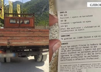Gjirokastër, gjobitet shoferi i kamionit që bënte manovra në rrugë (VIDEO)