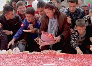 A e mbani mend tortën gjigante të 100 vjetorit të Pavarësisë? Shihni dhe njëherë pamjet e turpshme (VIDEO)