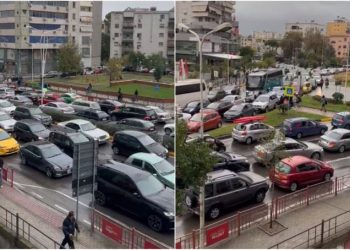 Tirana e paralizuar nga trafiku, shoferët fikin makinat