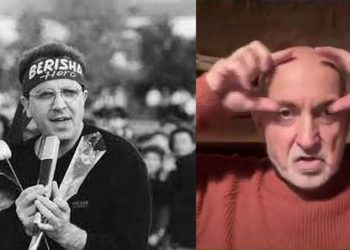 Ftesa për Ramën në 31 dhjetor, Lubonja i tregon Ardit Gjebresë shaminë me mbishkrimin “Berisha hero” (VIDEO)