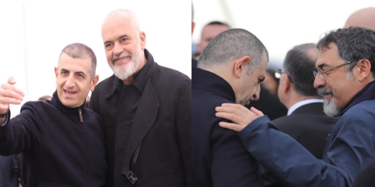 Nuk u pa në TV, ja kush ishte burri me të zeza që u përqafua me Ramën dhe Çuçin në Kuçovë (FOTO)